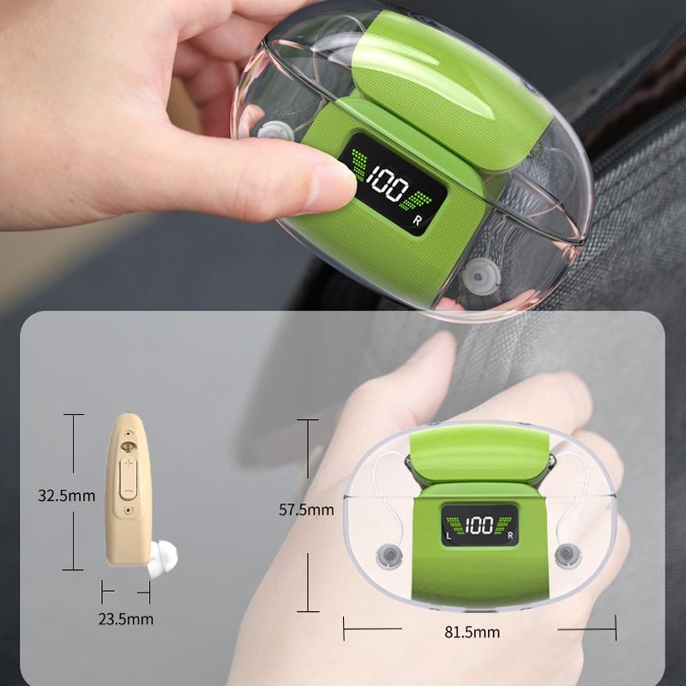 Premium 16 Channel Digital Hearing Aid for Elderly with Rechargeable Charging Case