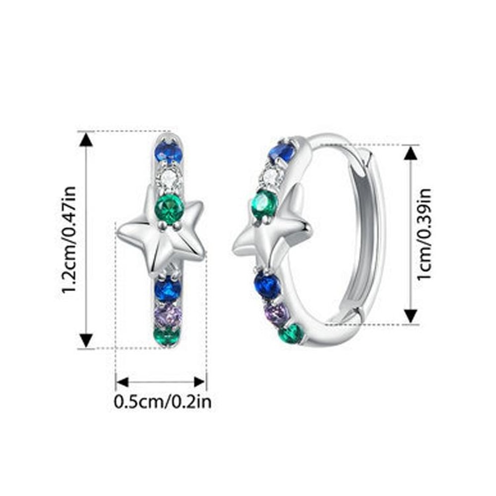 Celestial Starlight Zircon ClipOn Earrings In Sterling Silver Platinum Finish 4