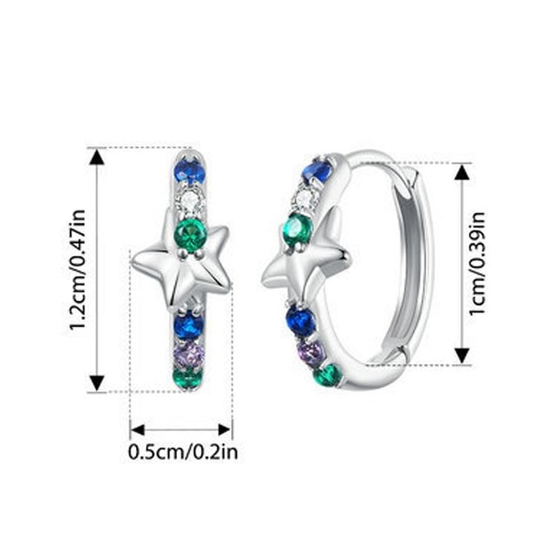 Celestial Starlight Zircon ClipOn Earrings In Sterling Silver Platinum Finish 4
