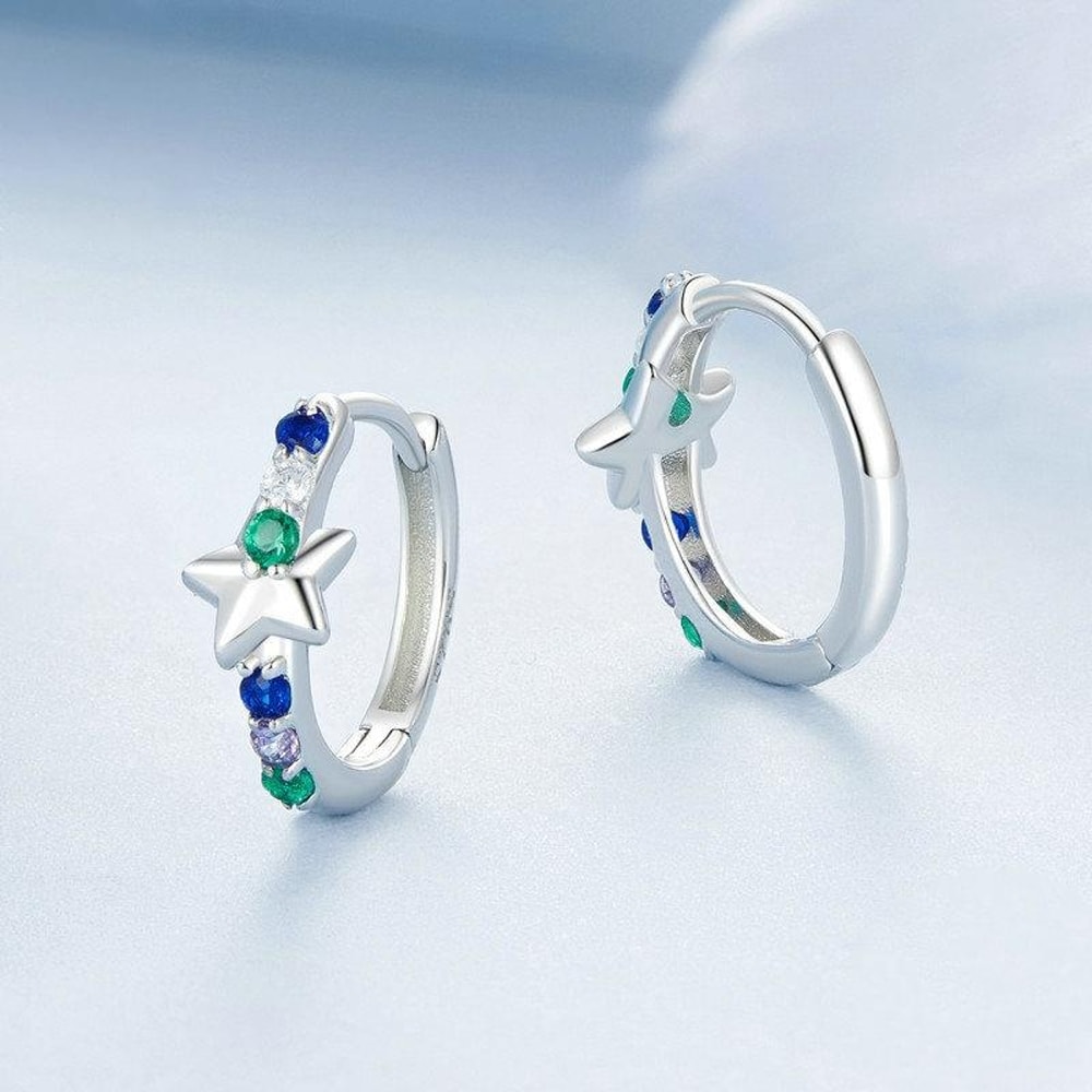 Celestial Starlight Zircon ClipOn Earrings In Sterling Silver Platinum Finish 7