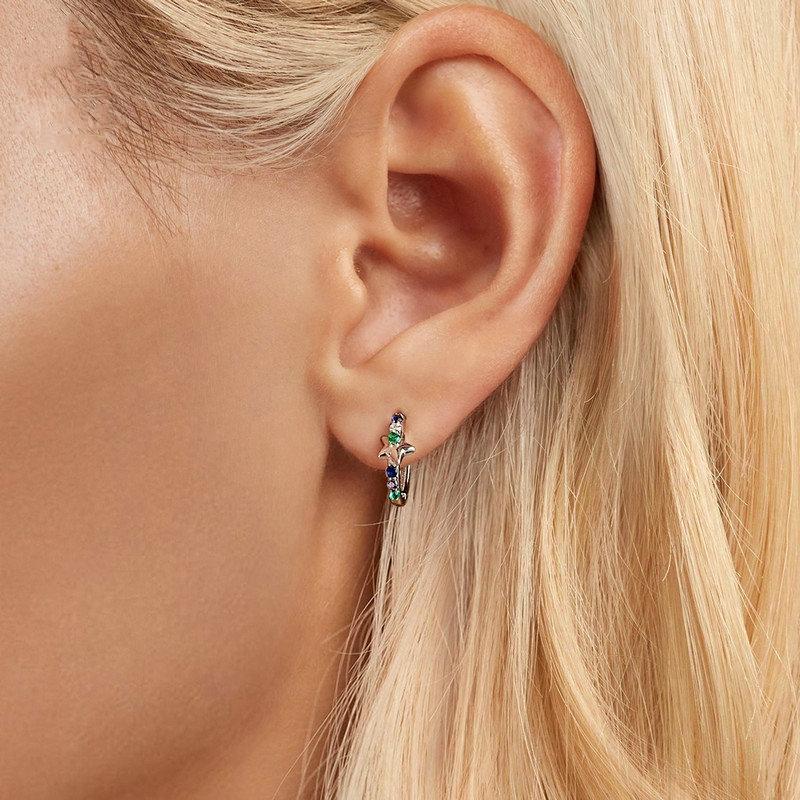 Celestial Starlight Zircon ClipOn Earrings In Sterling Silver Platinum Finish 3