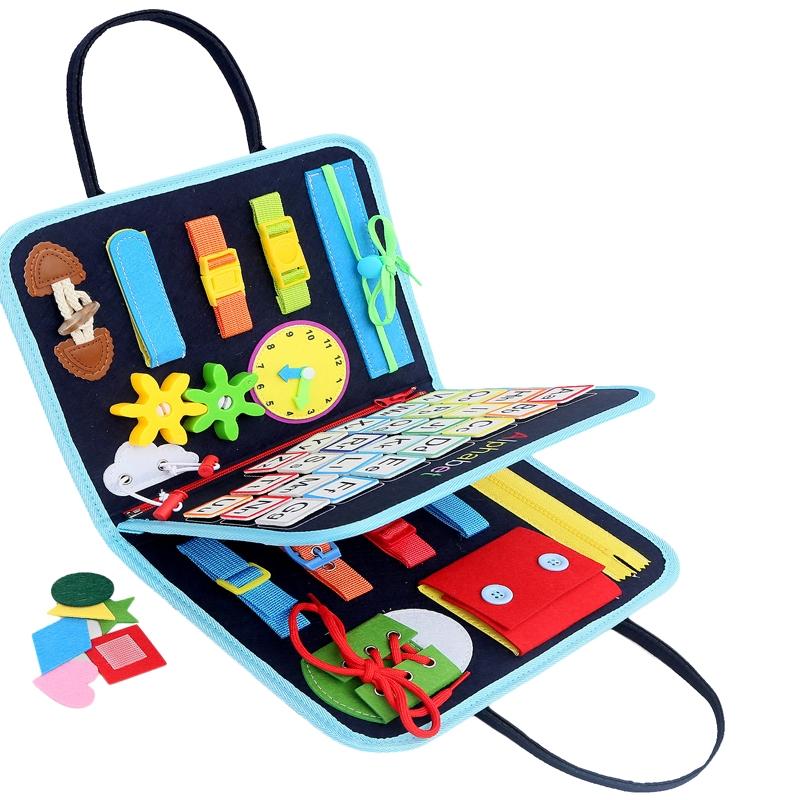 Montessori Busy Board Activity Book for Toddlers Sensory Learning & Fine Motor Skills Toy