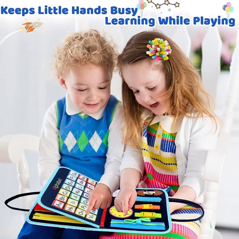 Montessori Busy Board Activity Book for Toddlers Sensory Learning & Fine Motor Skills Toy
