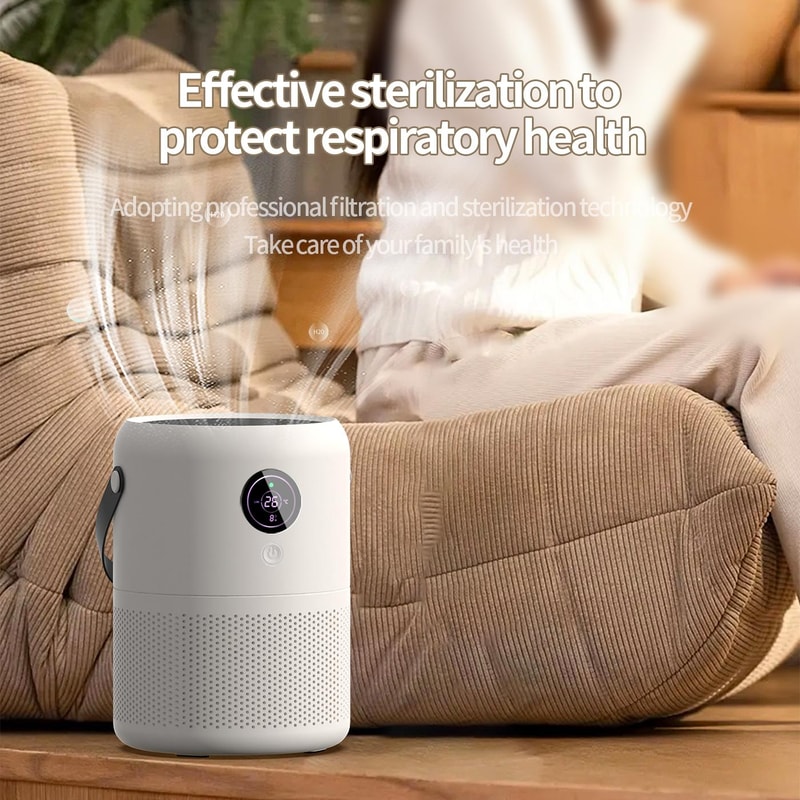 UV Smart Desktop Air Purifier With PM25 Monitor Negative Ion Filtration 7