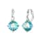 Ocean Glow Blue Green Crystal Sterling Silver Earrings 3