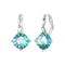 Ocean Glow Blue Green Crystal Sterling Silver Earrings 3