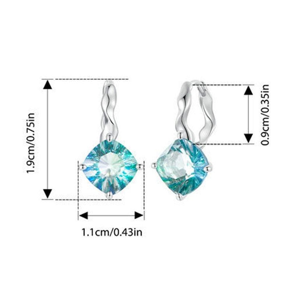 Ocean Glow Blue Green Crystal Sterling Silver Earrings 4