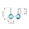 Ocean Glow Blue Green Crystal Sterling Silver Earrings 4