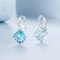 Ocean Glow Blue Green Crystal Sterling Silver Earrings 2