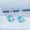 Ocean Glow Blue Green Crystal Sterling Silver Earrings 1