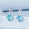 Ocean Glow Blue Green Crystal Sterling Silver Earrings 1