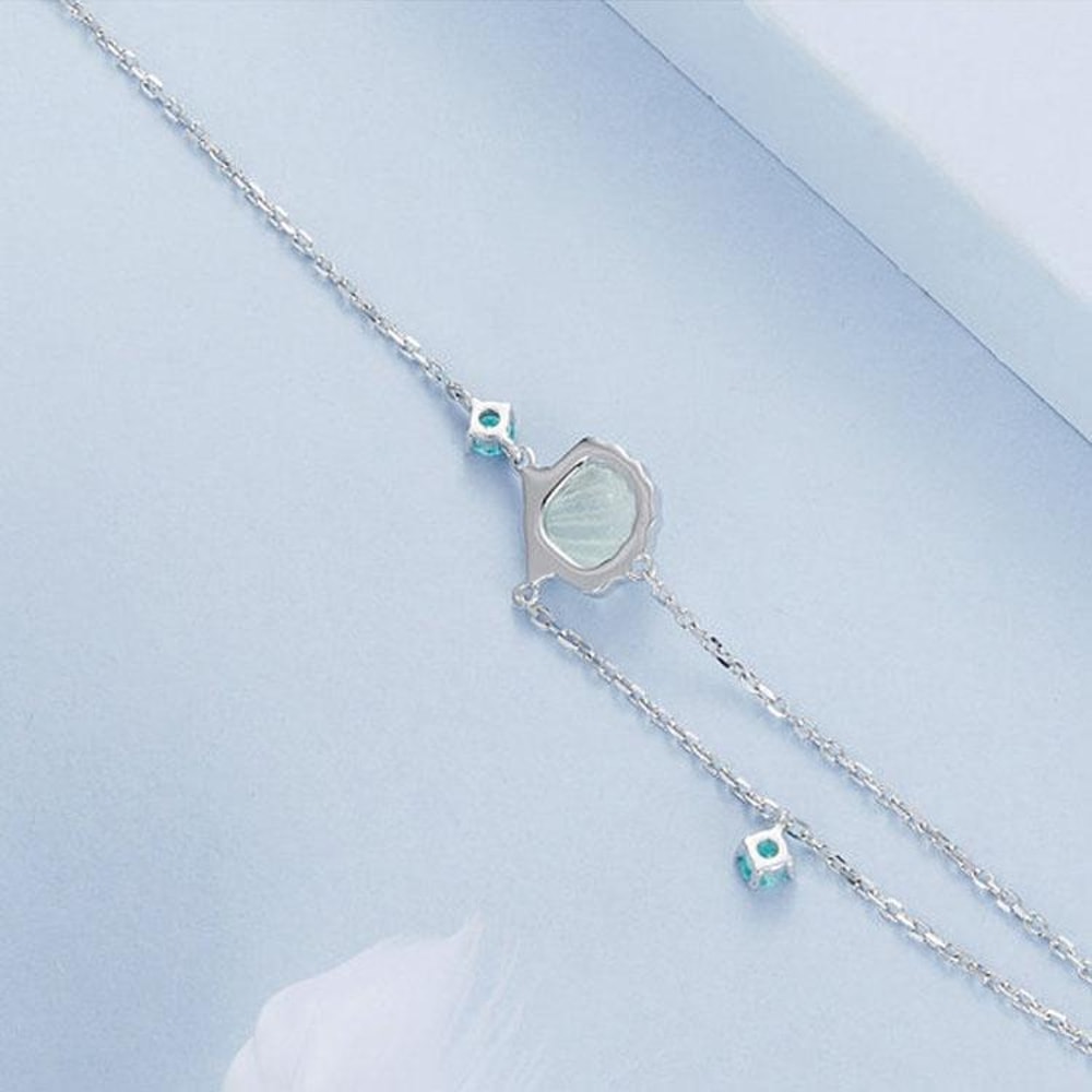 Timeless Sterling Silver Platinum Plated Ocean Shell Bracelet 2
