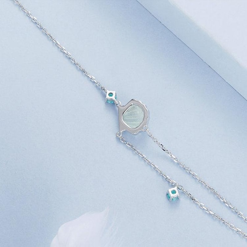 Timeless Sterling Silver Platinum Plated Ocean Shell Bracelet 2
