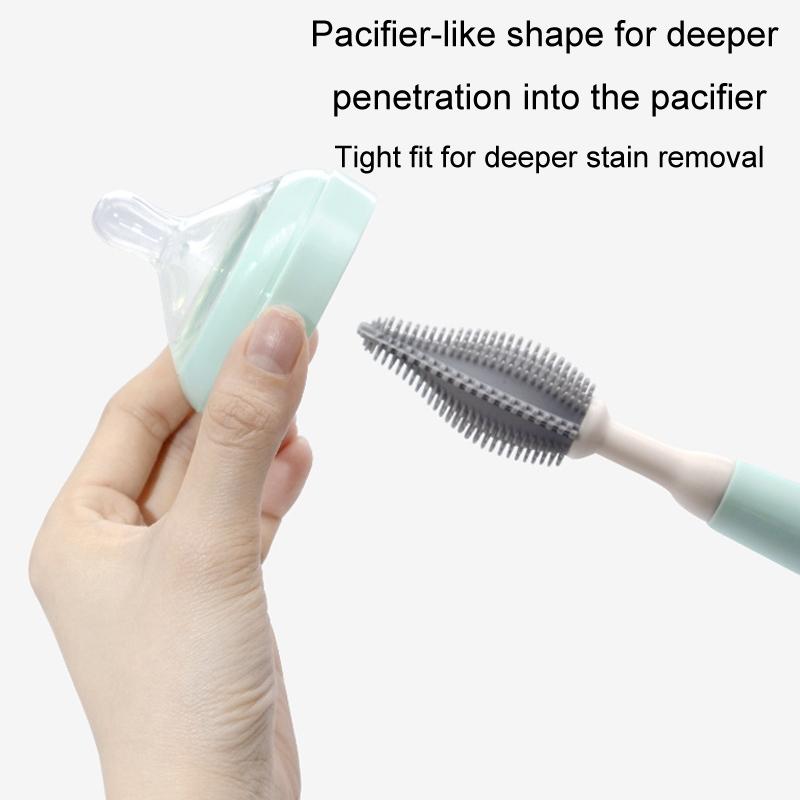 Premium Silicone Rotating Bottle Cleaning Brush Set Baby Bottle Straw Nipple Cleaner 7