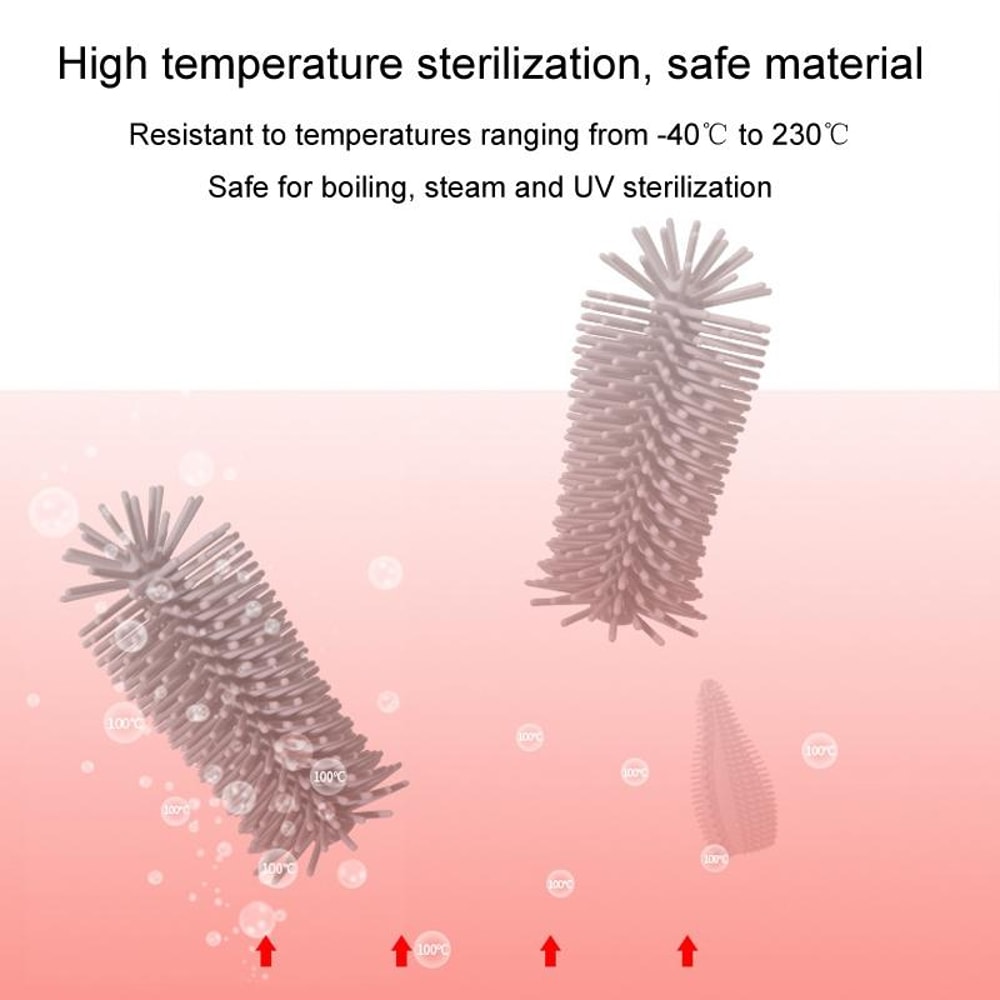 Premium Silicone Rotating Bottle Cleaning Brush Set Baby Bottle Straw Nipple Cleaner 11