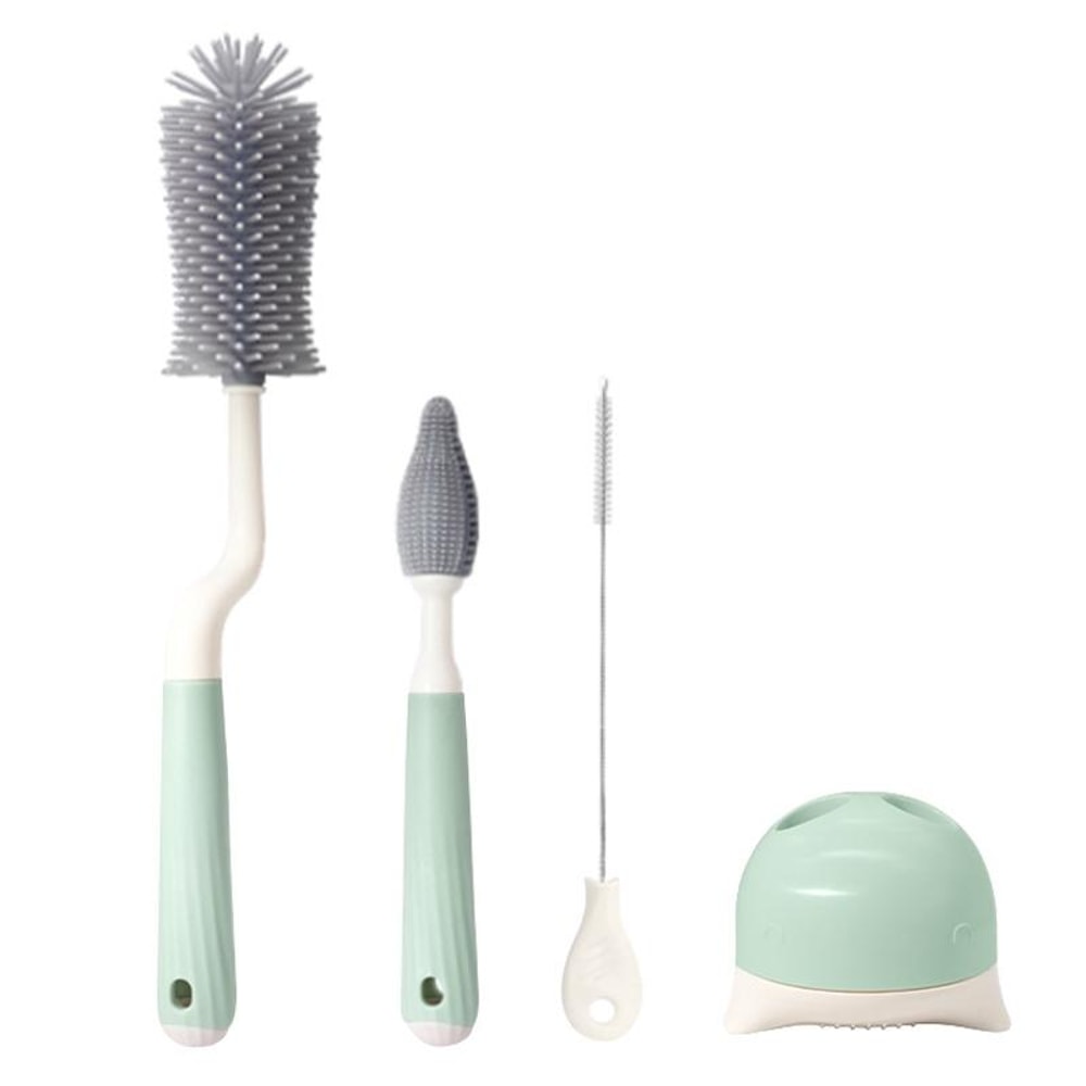 Premium Silicone Rotating Bottle Cleaning Brush Set, Baby Bottle, Straw & Nipple Cleaner