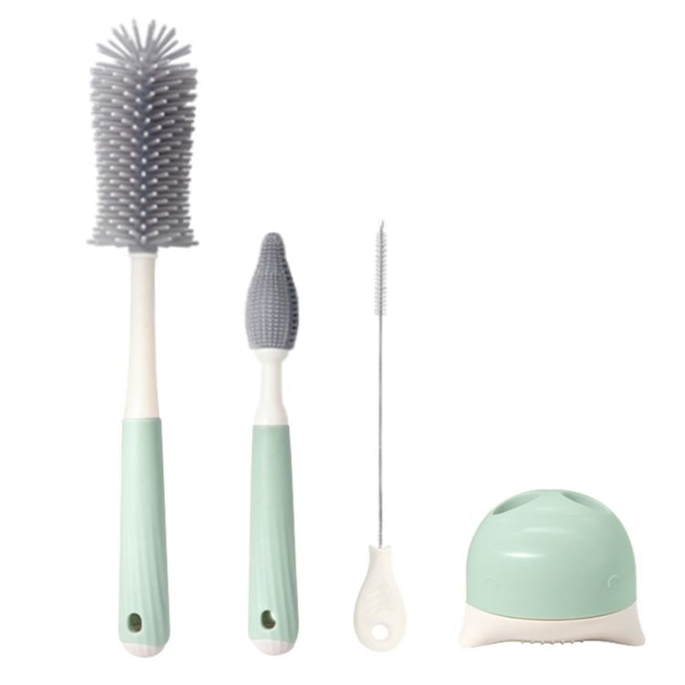Premium Silicone Rotating Bottle Cleaning Brush Set Baby Bottle Straw Nipple Cleaner 14