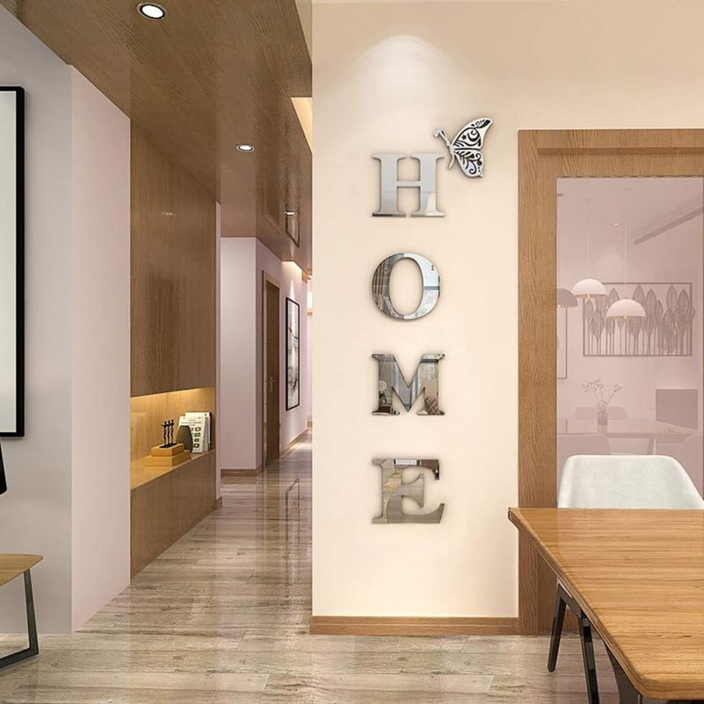 HOME Family Acrylic Mirror Wall Sticker Stylish Self Adhesive 3D Decor 0