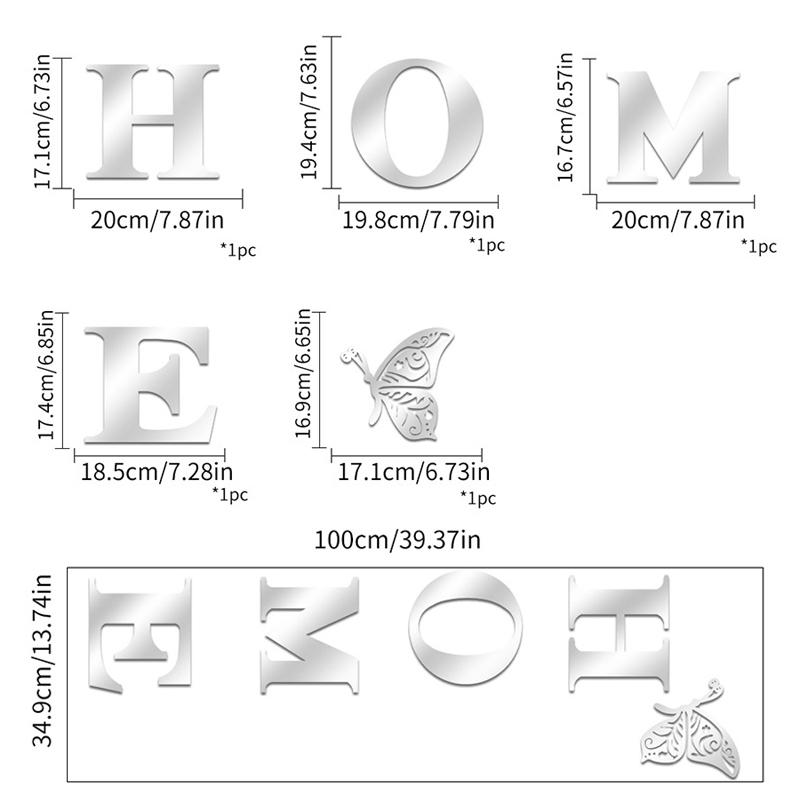 HOME Family Acrylic Mirror Wall Sticker Stylish Self Adhesive 3D Decor 1