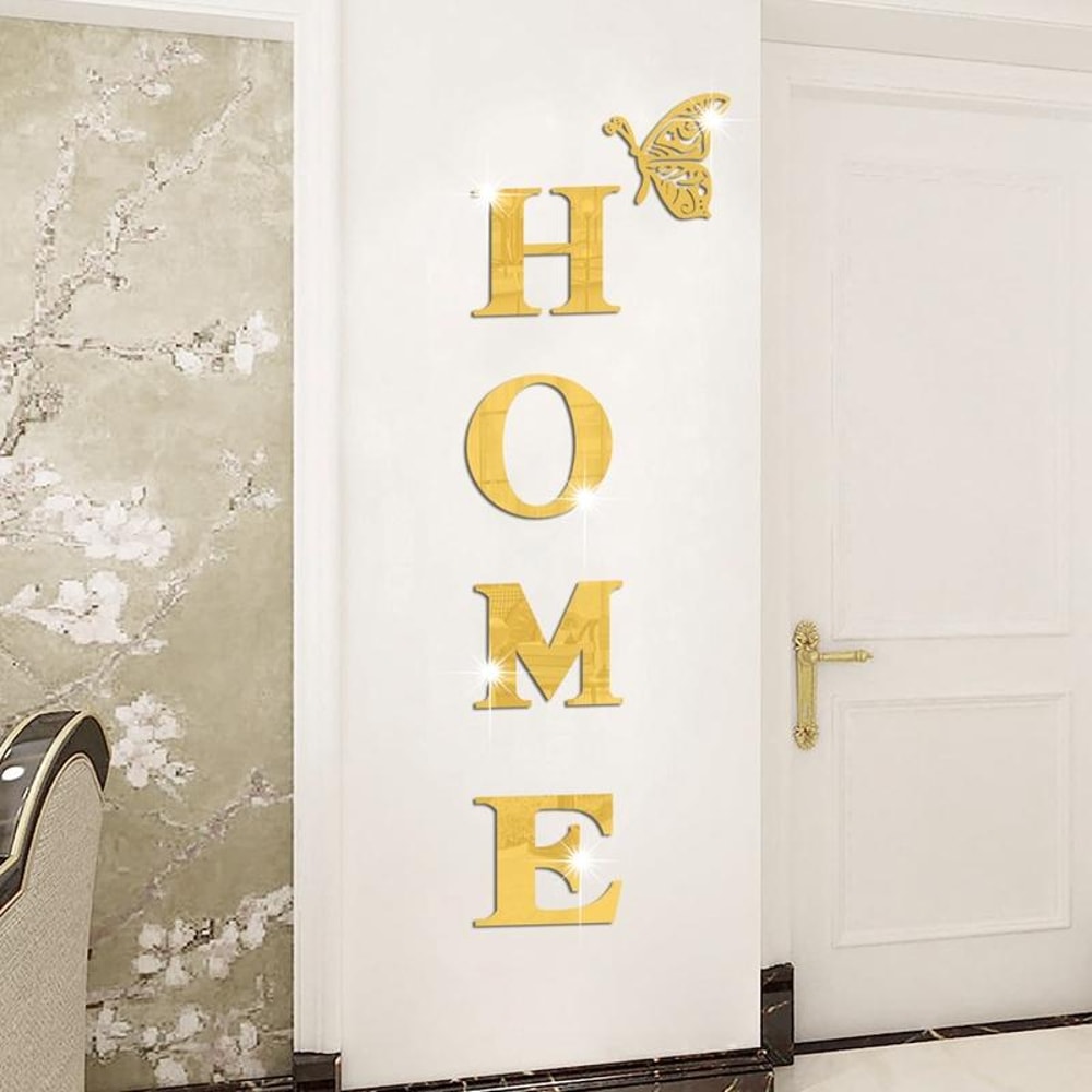 HOME Family Acrylic Mirror Wall Sticker Stylish Self Adhesive 3D Decor 2