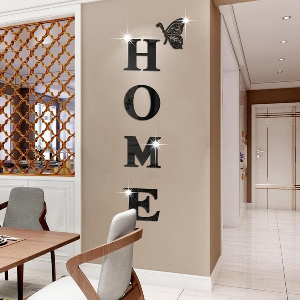 HOME Family Acrylic Mirror Wall Sticker Stylish Self Adhesive 3D Decor 4