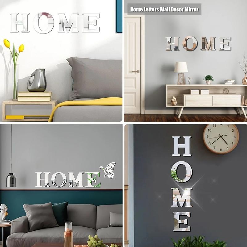 HOME Family Acrylic Mirror Wall Sticker Stylish Self Adhesive 3D Decor 6