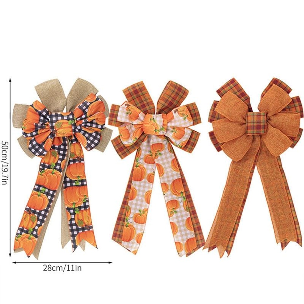 Elegant Harvest Thanksgiving Home Wreath Bow Decoration