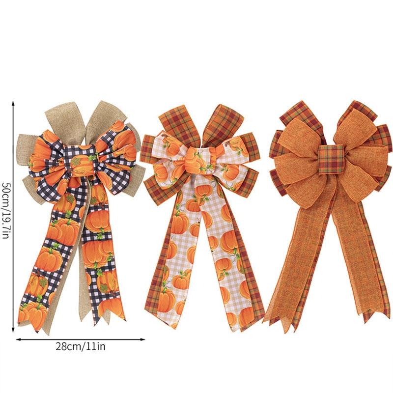 Elegant Harvest Thanksgiving Home Wreath Bow Decoration