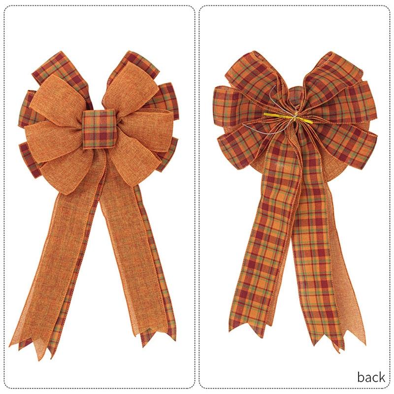 Elegant Harvest Thanksgiving Home Wreath Bow Decoration