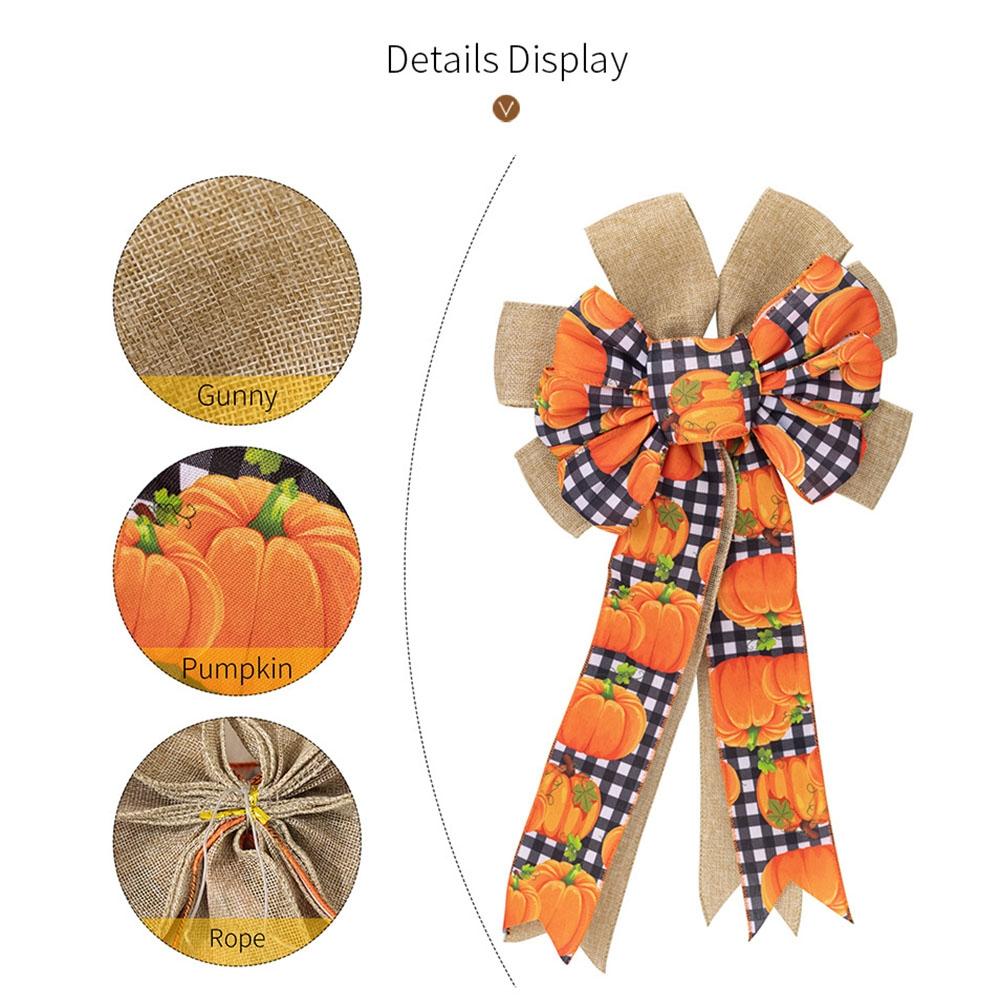 Elegant Harvest Thanksgiving Home Wreath Bow Decoration
