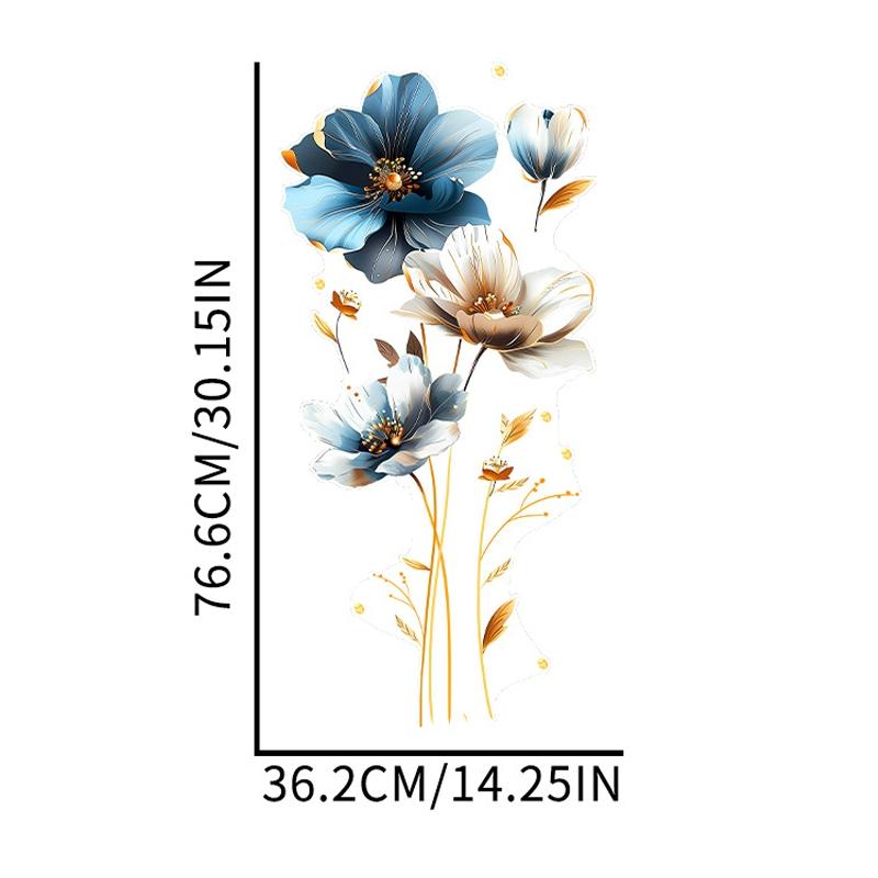 3D Embossed Flower Wall Stickers Waterproof Floral Wall Decals For Kids Bedroom Home Decor 3