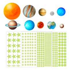 glow in the dark solar system wall stickers for kids room space decor