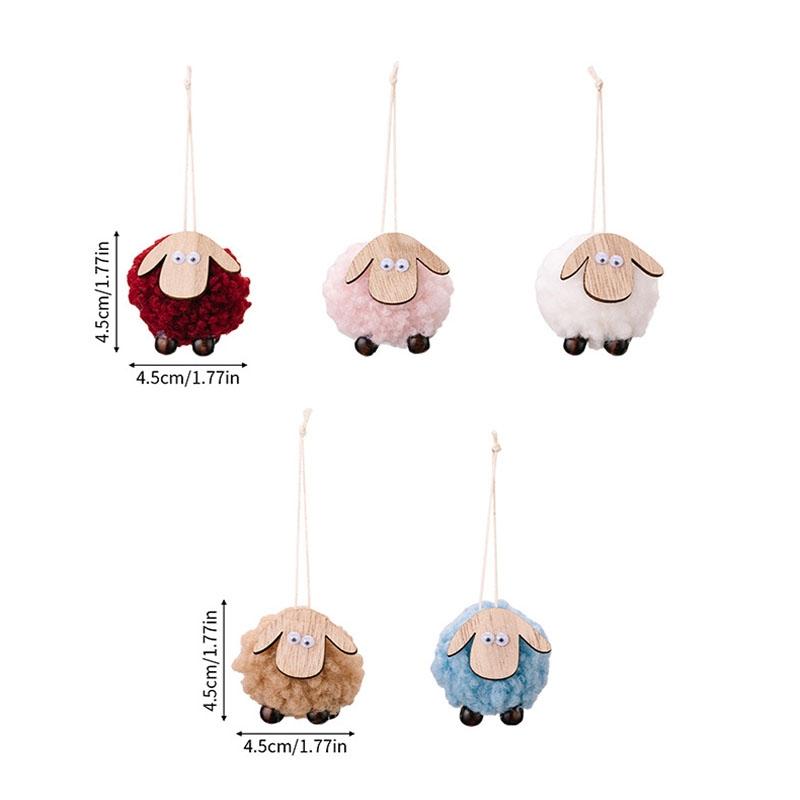 Rustic Wooden Lamb Christmas Ornament Hanging Decoration For Tree Holiday Display 2
