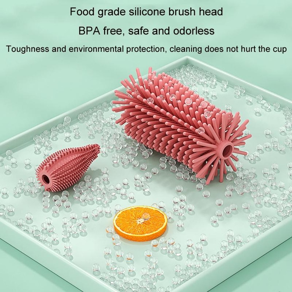 Silicone Baby Bottle Straw Cleaning Brush Set 3in1 Food Grade Cleaner 8