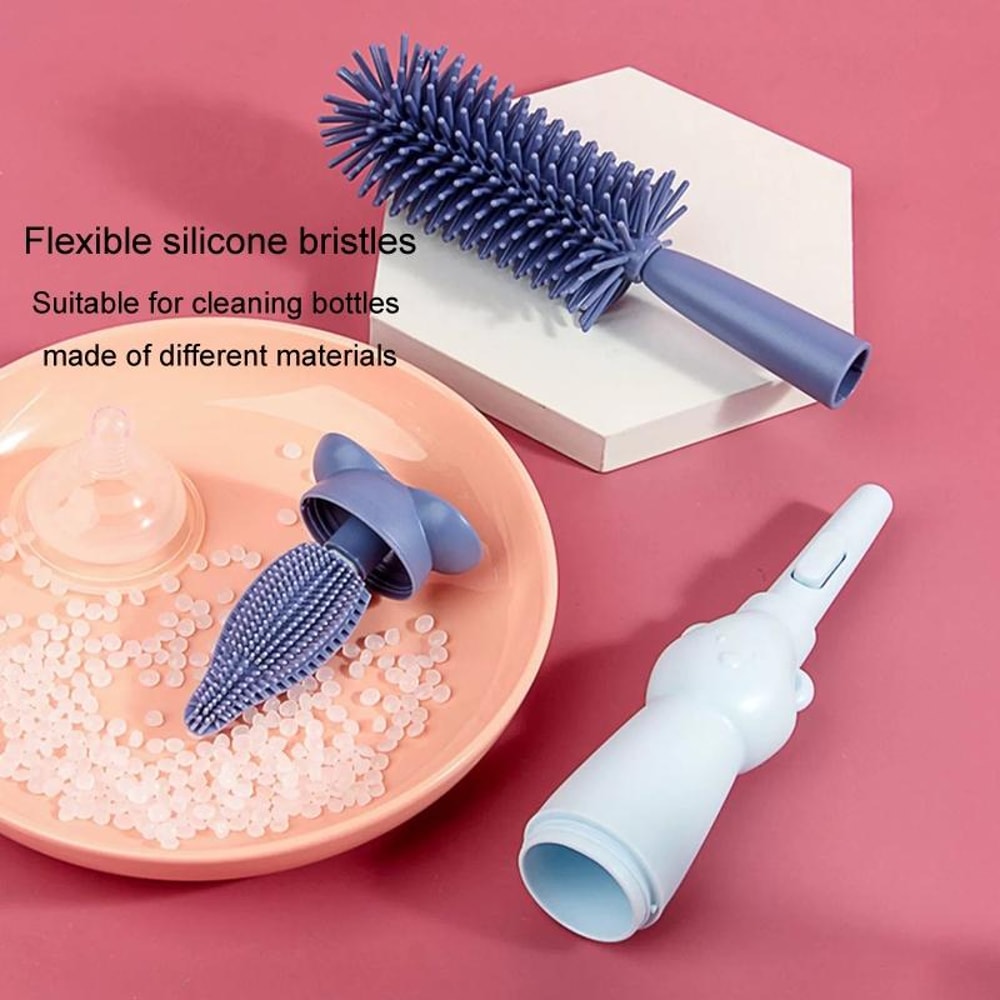 Silicone Baby Bottle Straw Cleaning Brush Set 3in1 Food Grade Cleaner 2