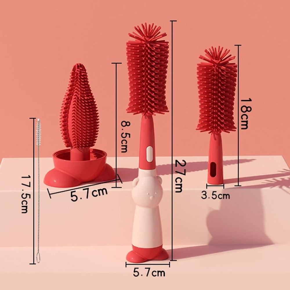 Silicone Baby Bottle Straw Cleaning Brush Set 3in1 Food Grade Cleaner 3