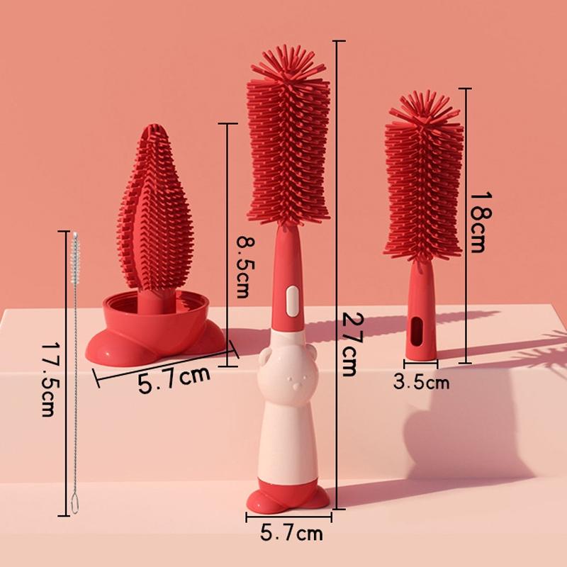 Silicone Baby Bottle Straw Cleaning Brush Set 3in1 Food Grade Cleaner 3