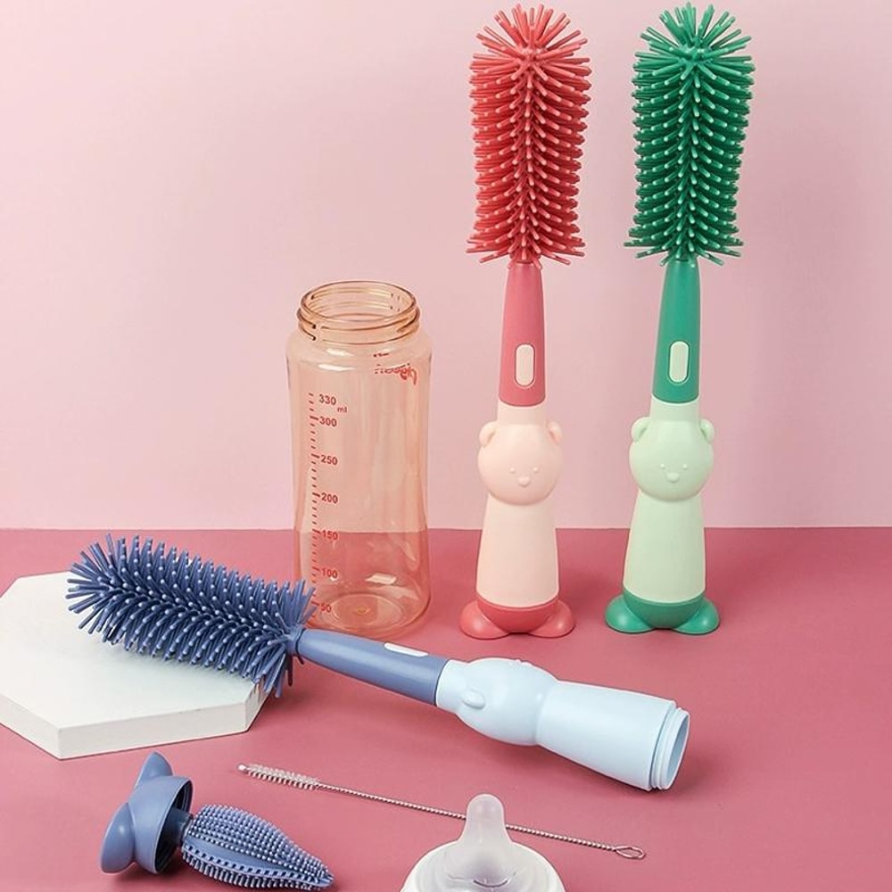 Silicone Baby Bottle Straw Cleaning Brush Set 3in1 Food Grade Cleaner 4