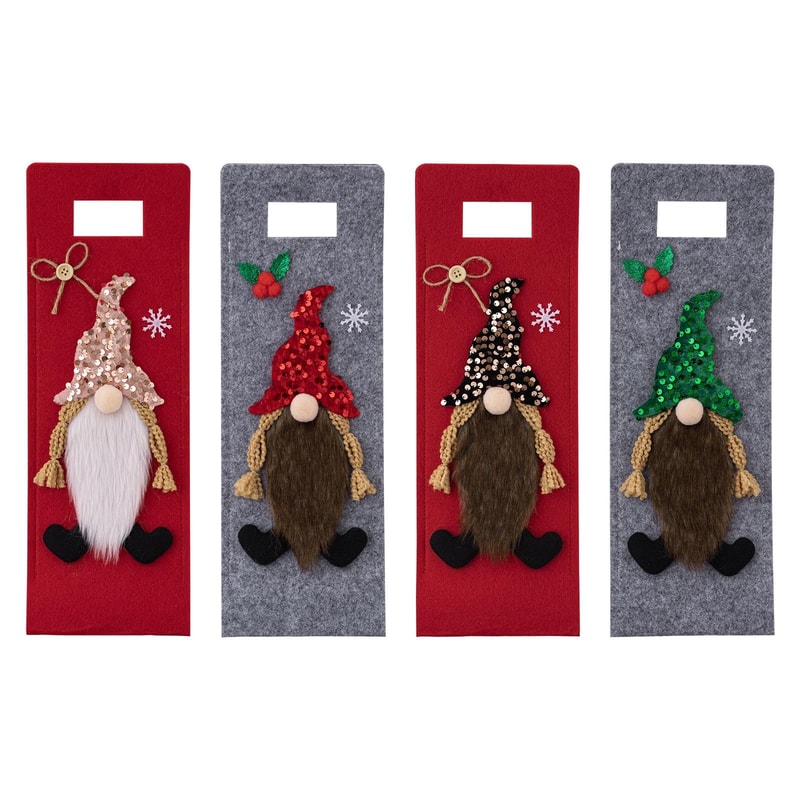 Festive Christmas Wine Bottle Cover Bag For Holiday Table Decor Gift Presentation 2