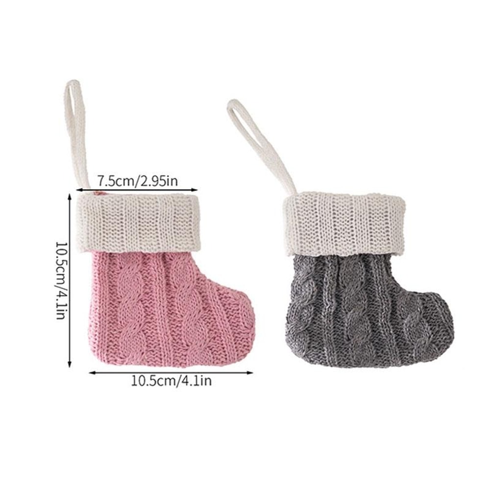 Cozy Mini Knitted Christmas Stockings For Tree Decor Party Favors Holiday Gift Display 1