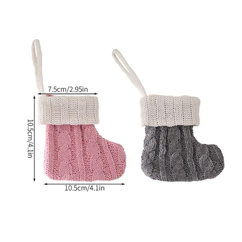 Cozy Mini Knitted Christmas Stockings For Tree Decor Party Favors Holiday Gift Display 1