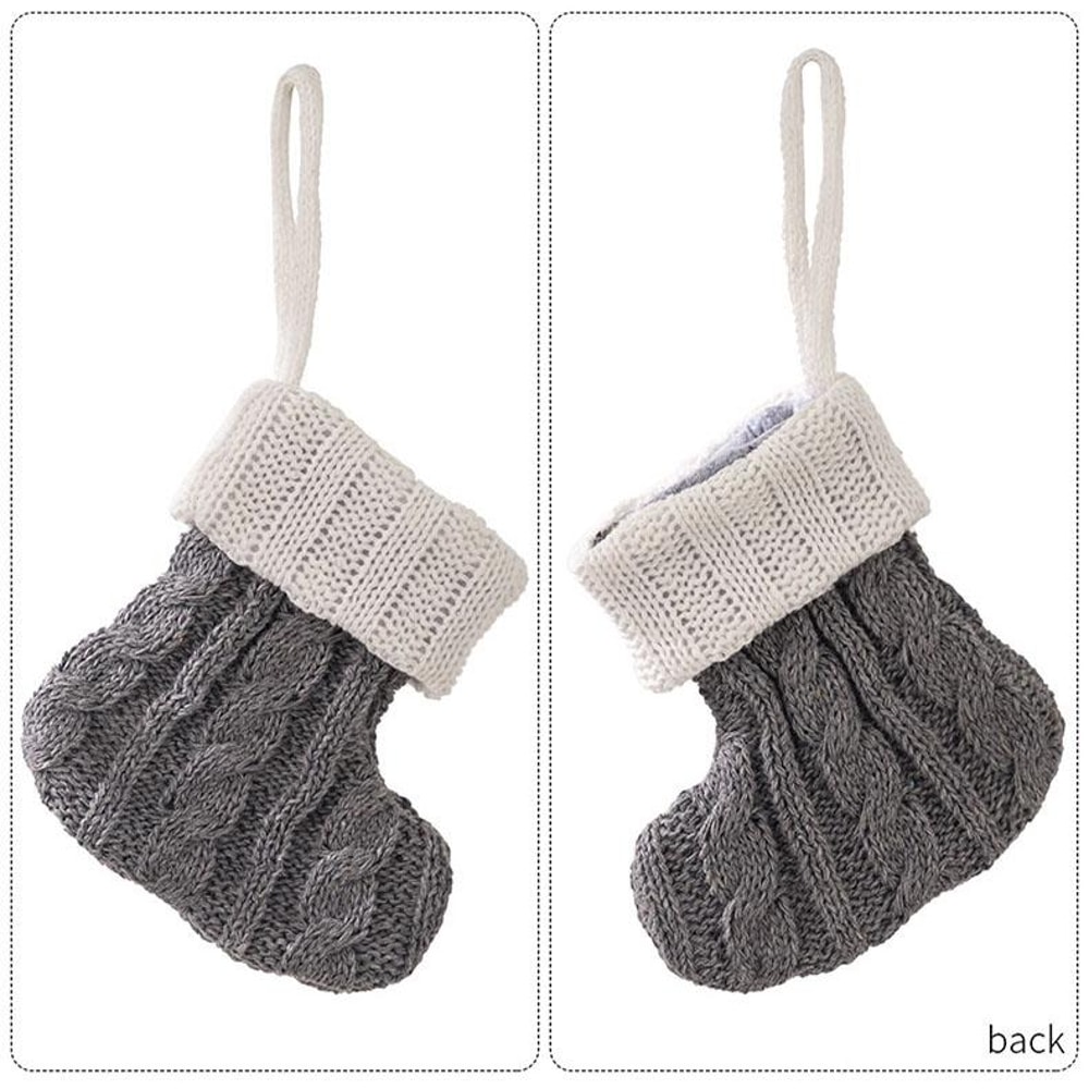 Cozy Mini Knitted Christmas Stockings For Tree Decor Party Favors Holiday Gift Display 2