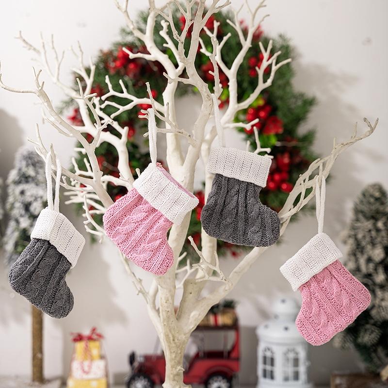 Cozy Mini Knitted Christmas Stockings For Tree Decor Party Favors Holiday Gift Display 6