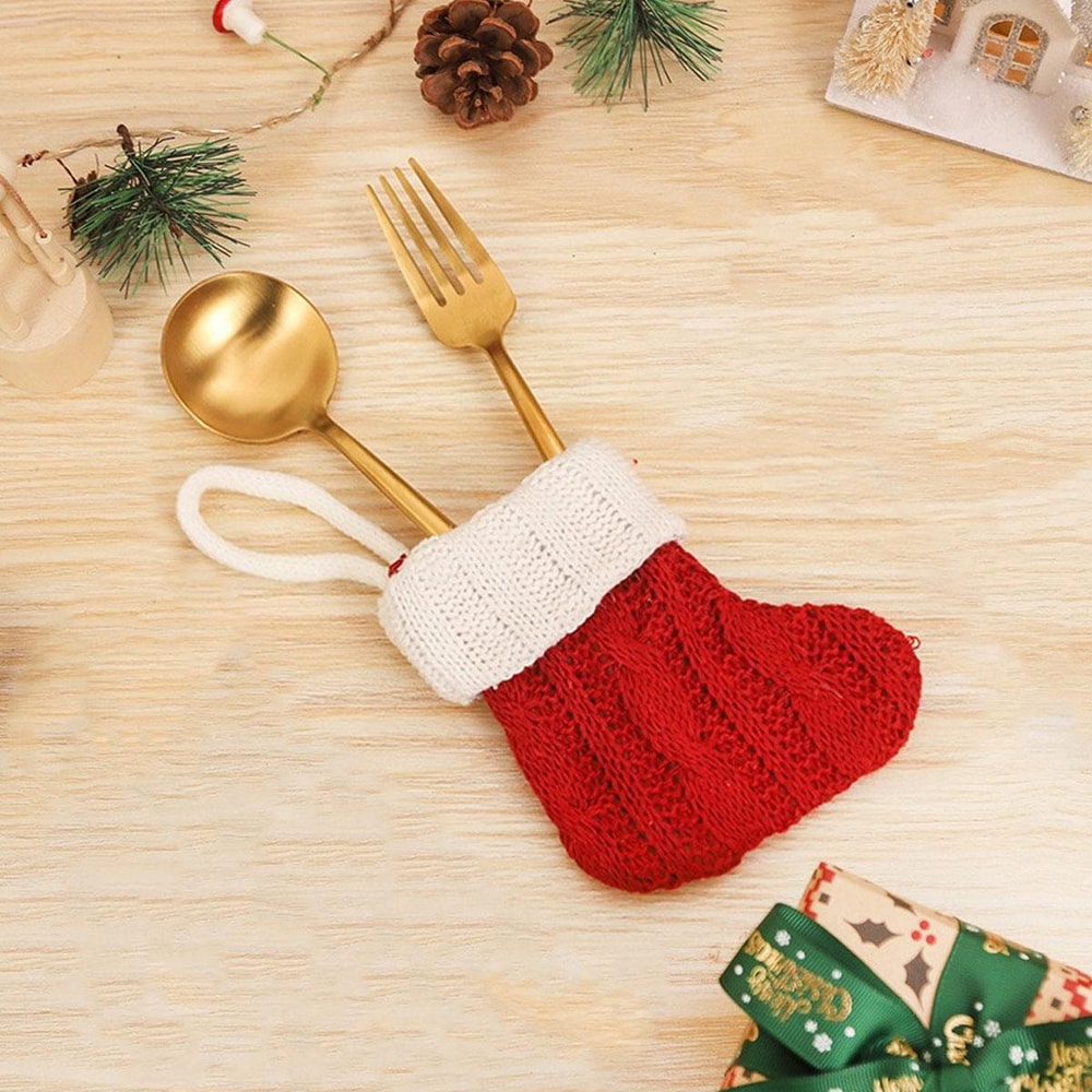 Cozy Mini Knitted Christmas Stockings For Tree Decor Party Favors Holiday Gift Display 9