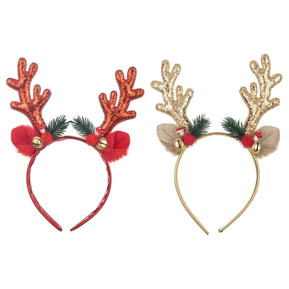 Festive Reindeer Bell Antler Headband Christmas Party Hair Accessory 1