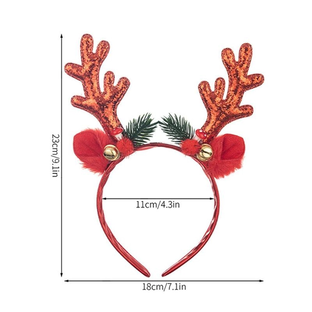 Festive Reindeer Bell Antler Headband Christmas Party Hair Accessory 2