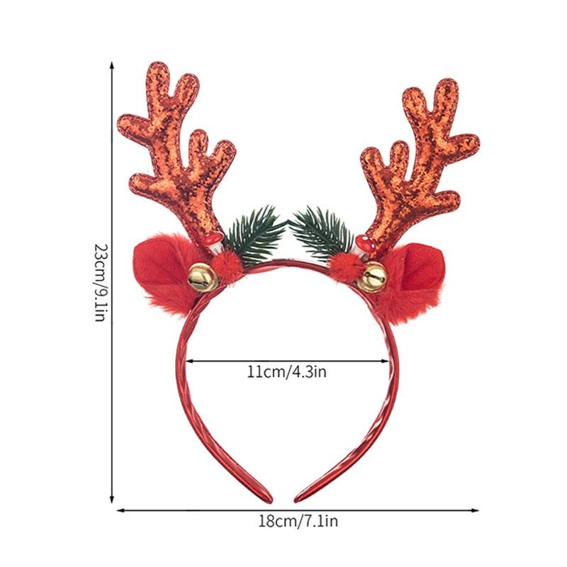 Festive Reindeer Bell Antler Headband Christmas Party Hair Accessory 2