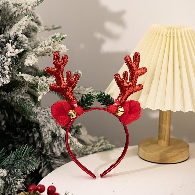 Festive Reindeer Bell Antler Headband Christmas Party Hair Accessory 7