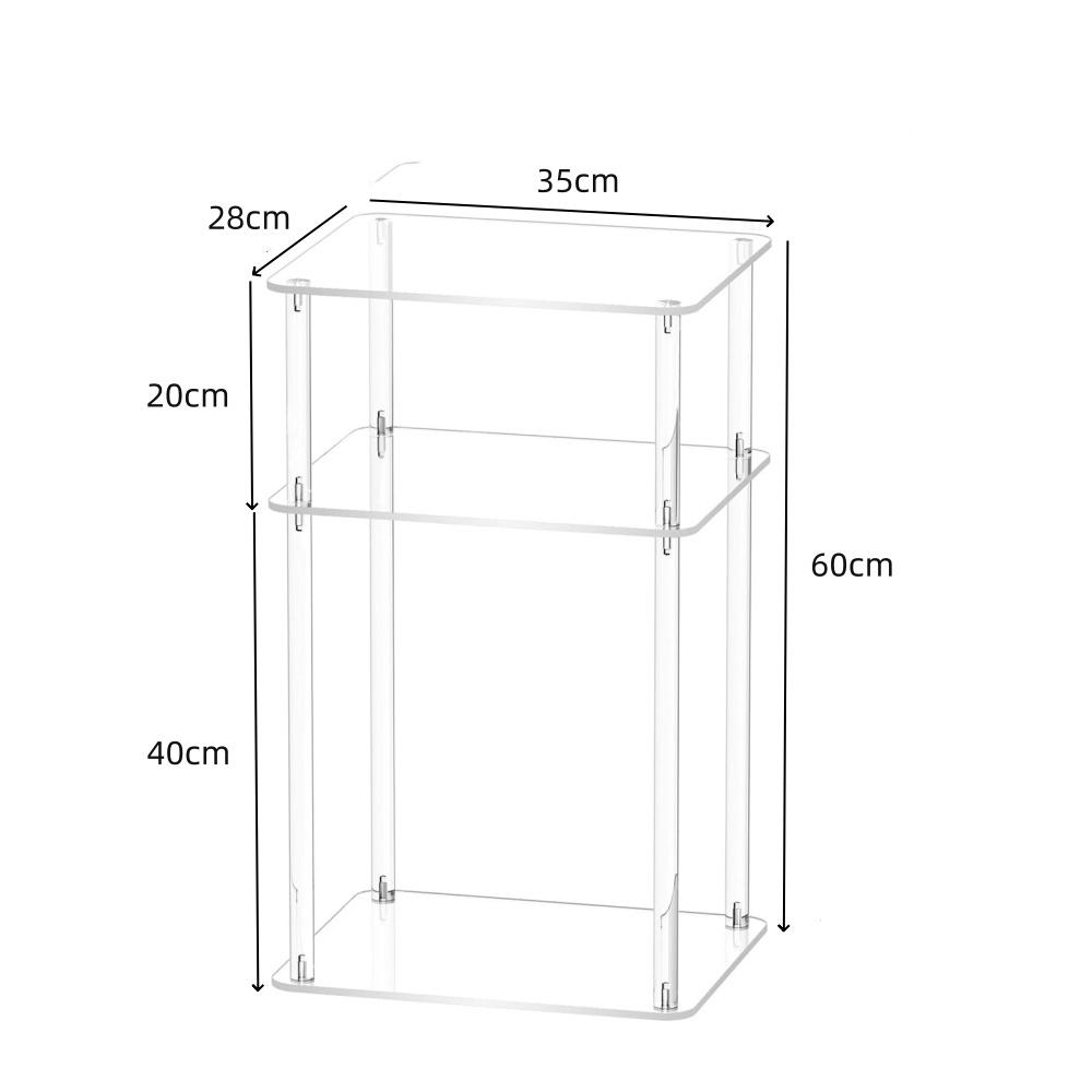 CrystalClear 3Tier Acrylic Side Table For Living Room Bedroom Modern Home Decor 2