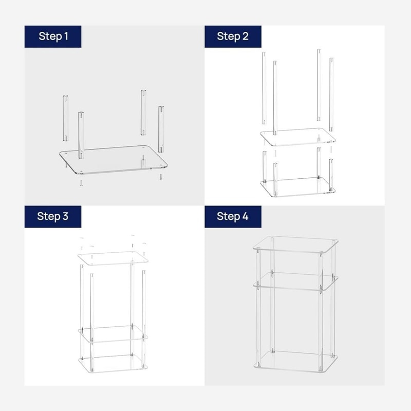 CrystalClear 3Tier Acrylic Side Table For Living Room Bedroom Modern Home Decor 4